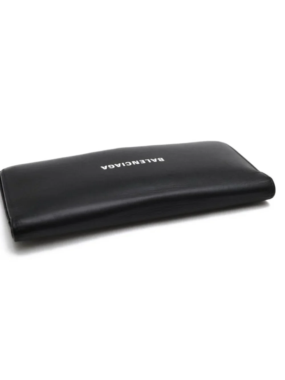 Balenciaga Wallet Leather Black Cash Vertical with Coin Purse Bifold